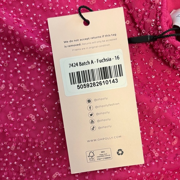 Oh Polly Vibrant Pink Backless Dress - Picture 6 of 6